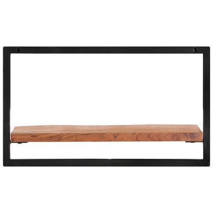 Mensole Parete 2pz 60x25x35 cm Legno Massello Acacia e Acciaio | homemem39