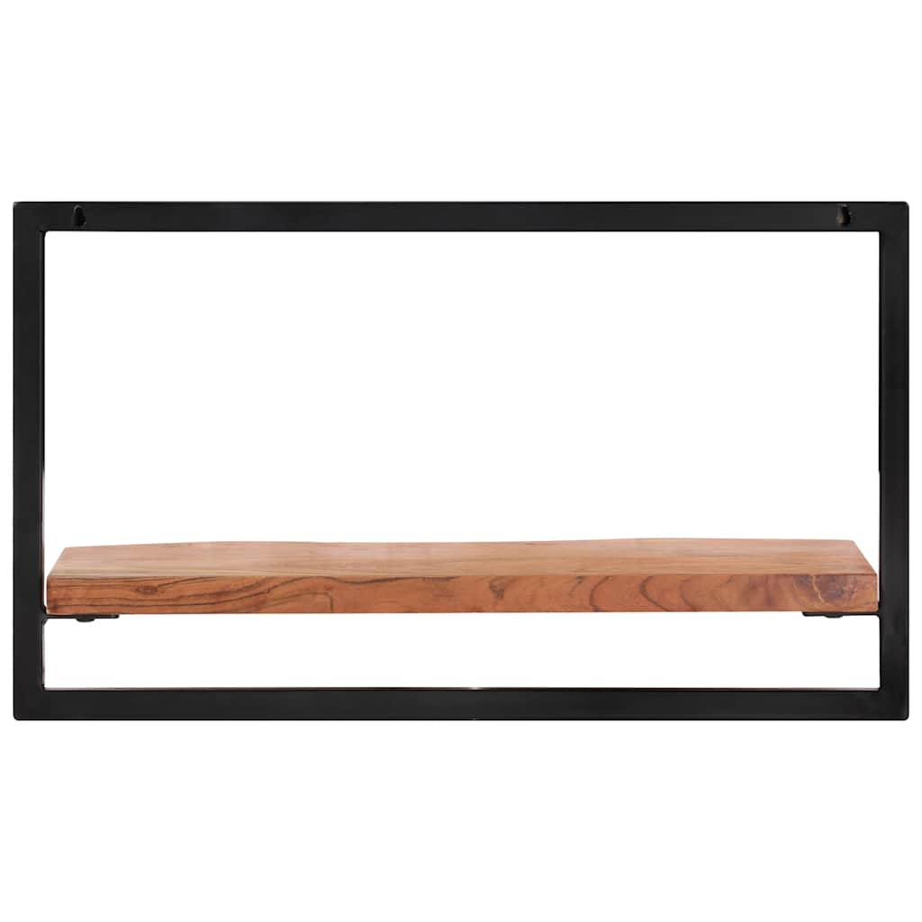 Mensole Parete 2pz 60x25x35 cm Legno Massello Acacia e Acciaio