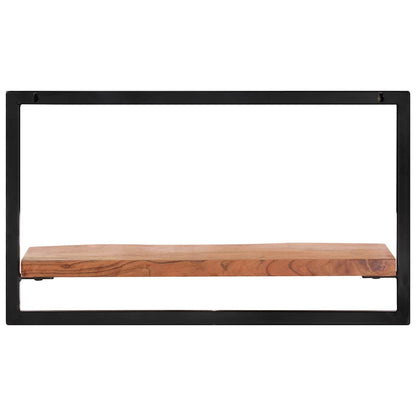 Mensole Parete 2pz 60x25x35 cm Legno Massello Acacia e Acciaio