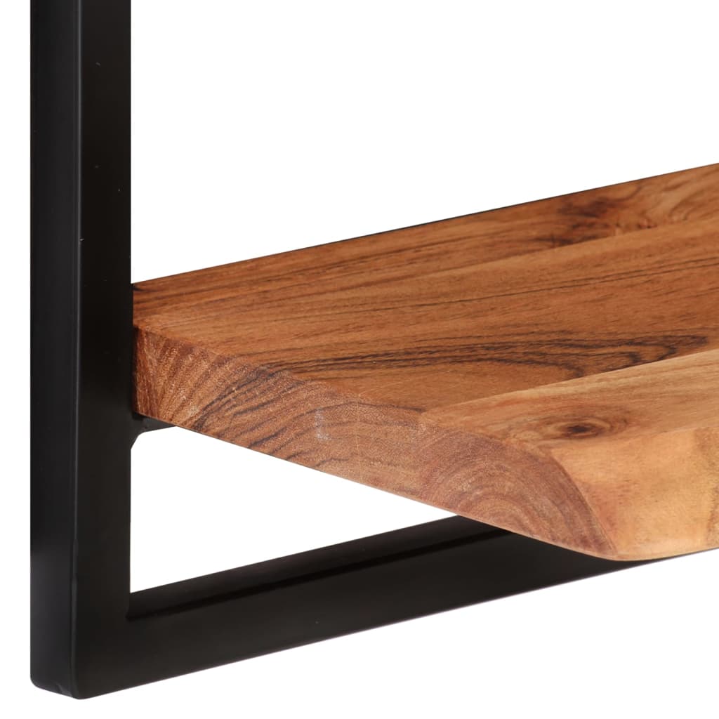 Mensole Parete 2 pz 40x24x35 cm Legno Massello Acacia e Acciaio | homemem39