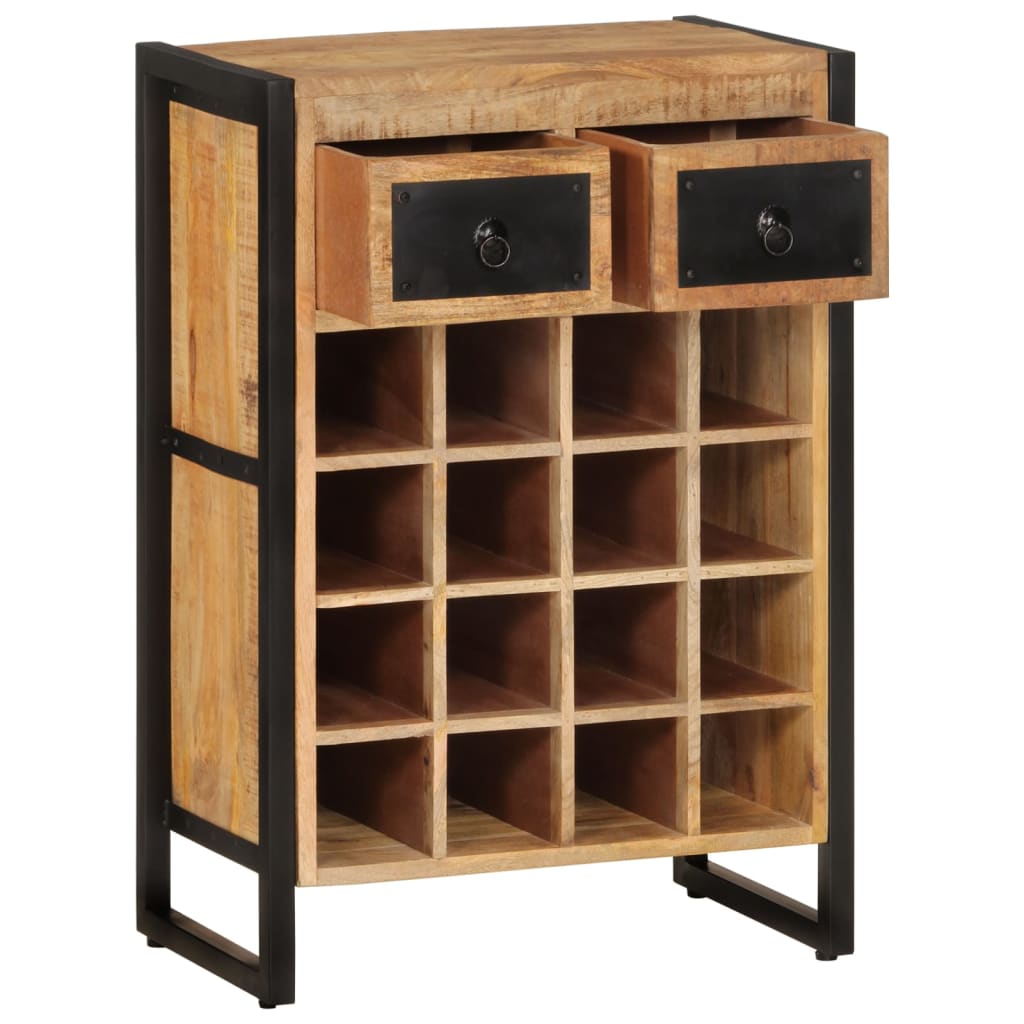 Portabottiglie per 16 Bottiglie in Legno Massello di Mango | homemem39