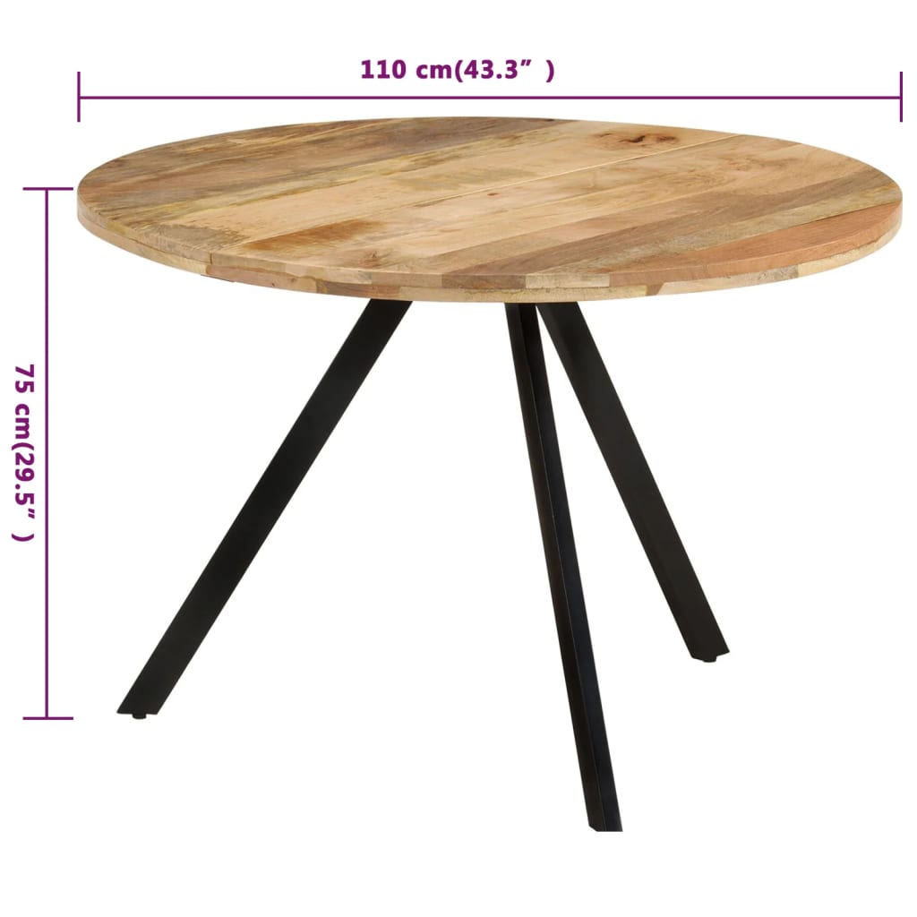 Tavolo da Pranzo 110x75 cm in Legno Massello di Mango | homemem39