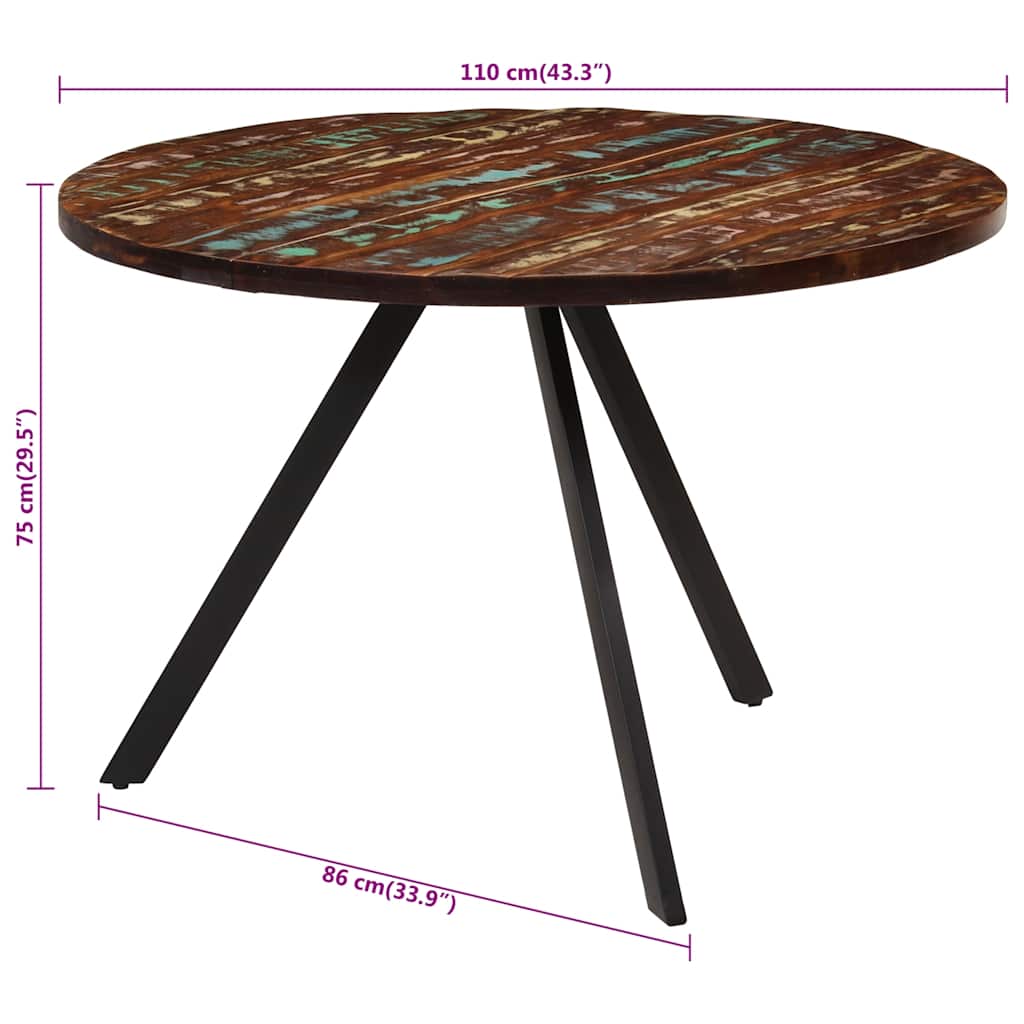 Tavolo da Pranzo 110x75 cm in Legno Massello di Recupero | homemem39