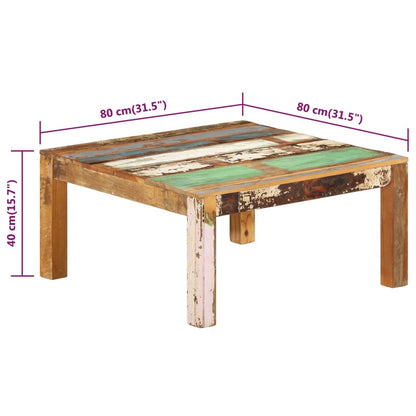 Tavolino da Salotto 80x80x40 cm in Legno Massello di Recupero | homemem39