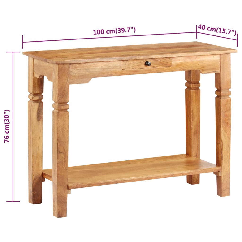 Tavolo Consolle 100x40x76 cm in Legno Massello d'Acacia - homemem39