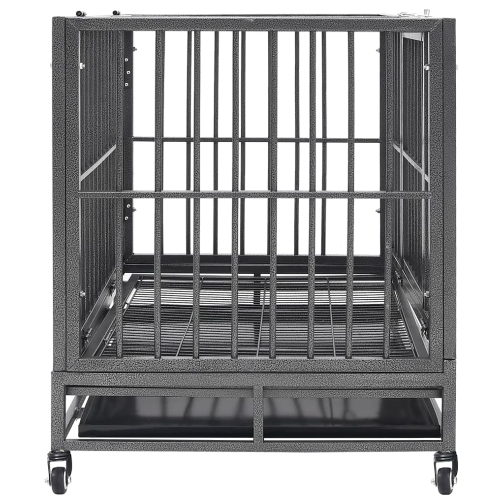 Gabbia per Cani con Ruote in Acciaio 92x62x76 cm | homemem39
