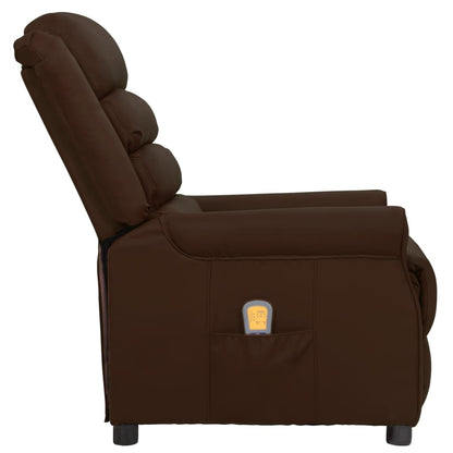 Poltrona Massaggiante Marrone in Similpelle