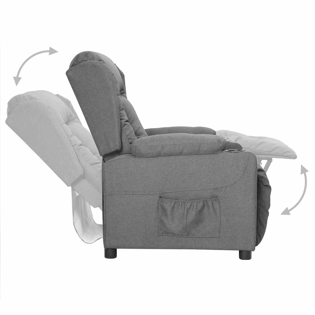Poltrona Reclinabile in Tessuto Grigio Chiaro