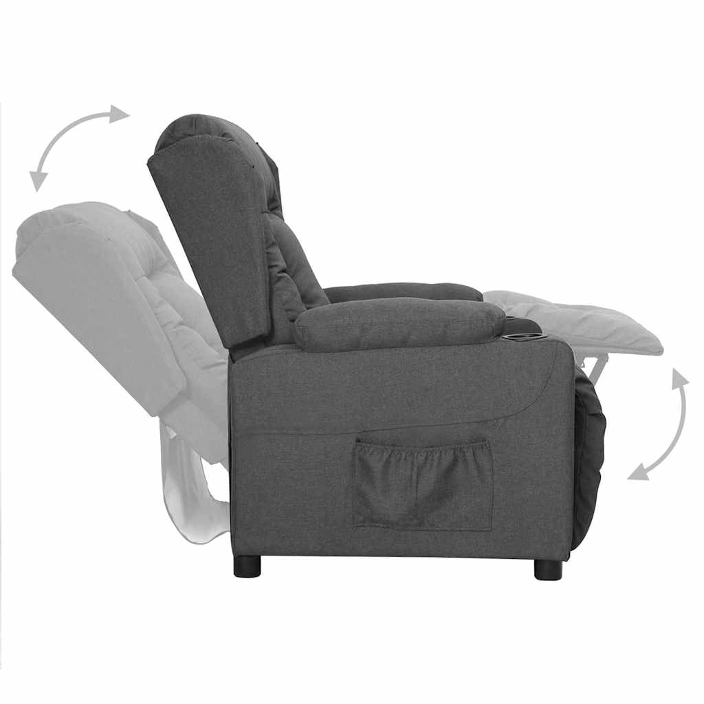 Poltrona Reclinabile in Tessuto Grigio Scuro