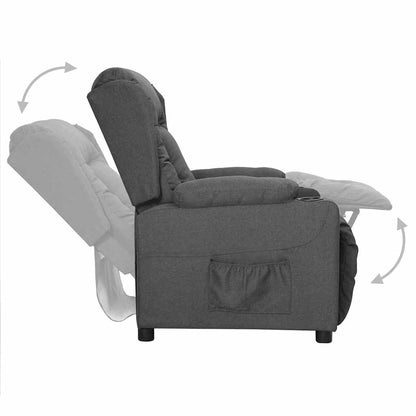 Poltrona Reclinabile in Tessuto Grigio Scuro