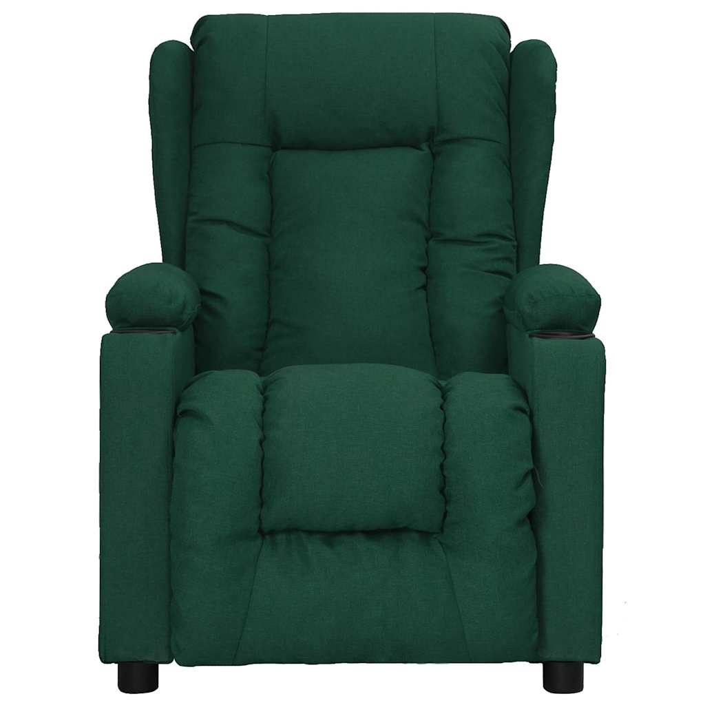 Poltrona Reclinabile in Tessuto Verde Scuro
