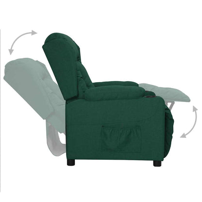 Poltrona Reclinabile in Tessuto Verde Scuro