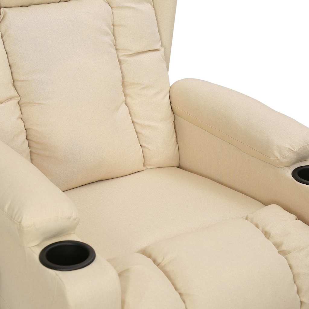 Poltrona Reclinabile in Tessuto Crema