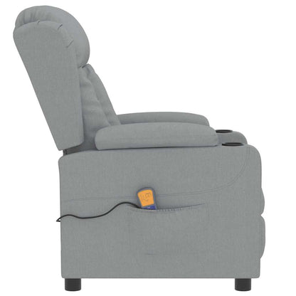 Poltrona Massaggiante in Tessuto Grigio Chiaro
