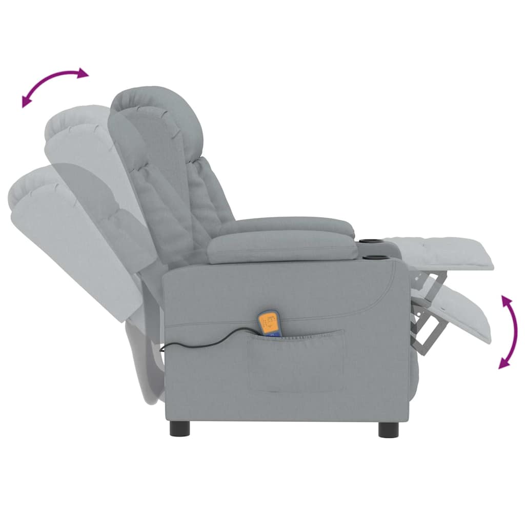Poltrona Massaggiante in Tessuto Grigio Chiaro | homemem39