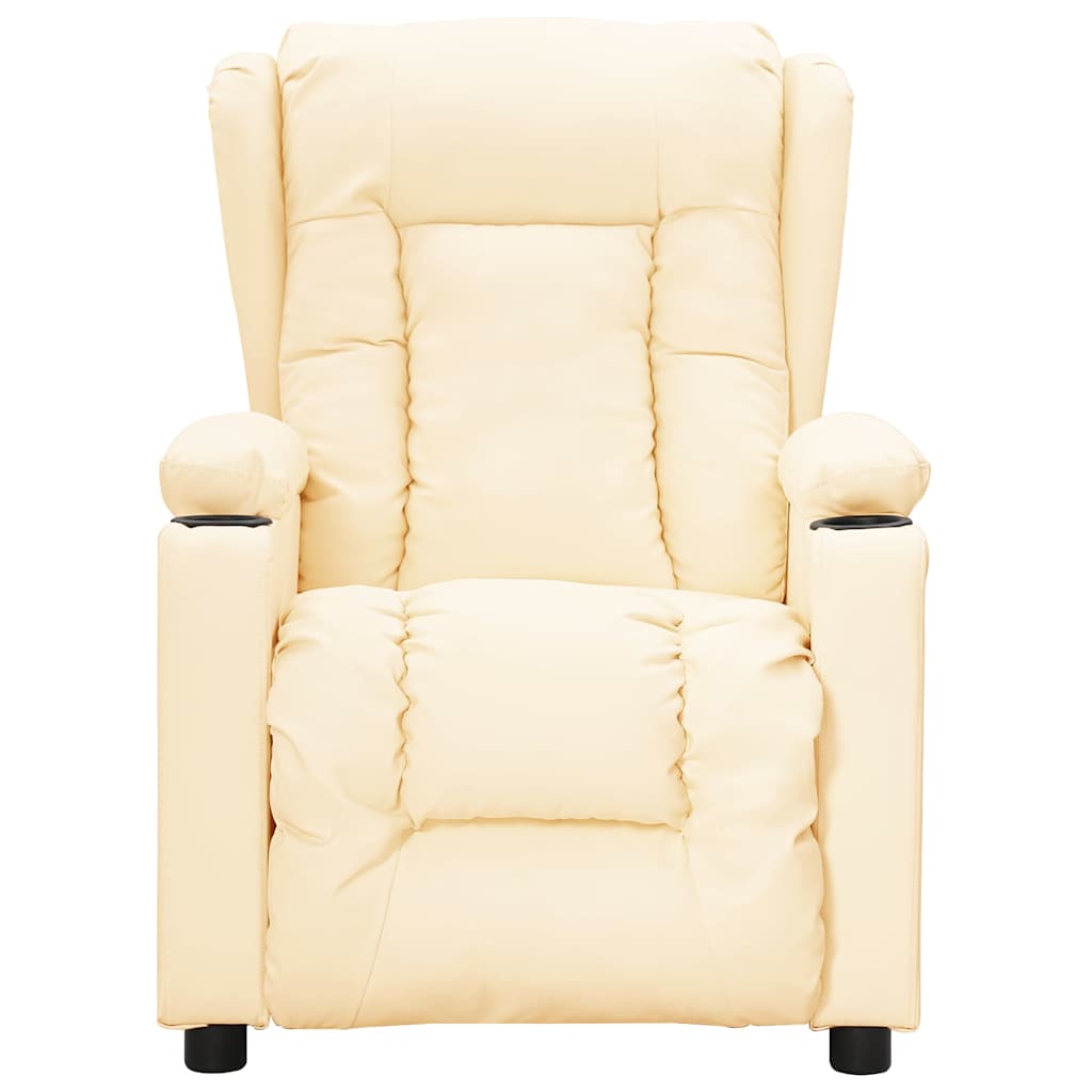 Poltrona Reclinabile Crema in Similpelle