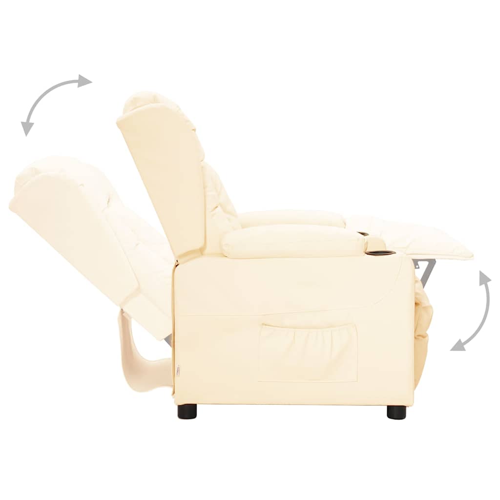 Poltrona Reclinabile Crema in Similpelle