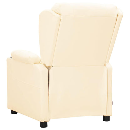 Poltrona Reclinabile Crema in Similpelle