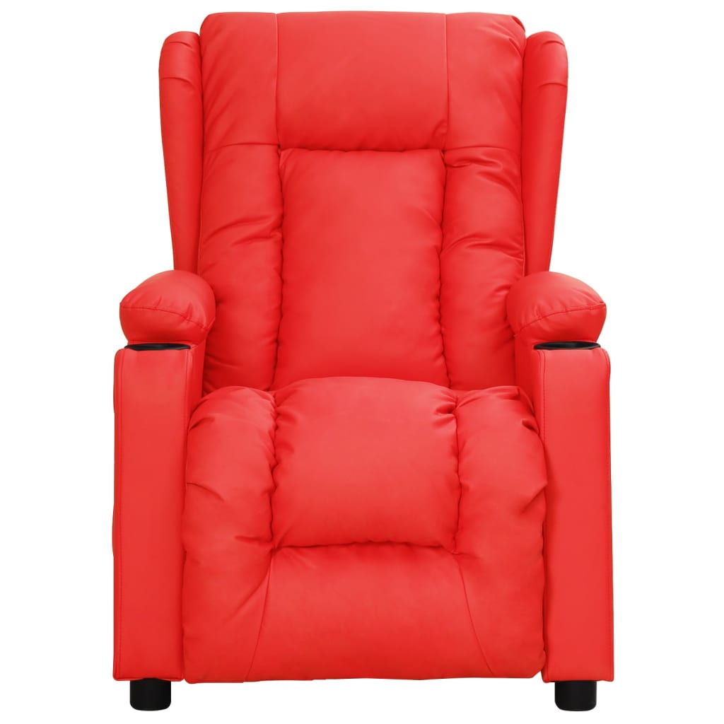 Poltrona Reclinabile Rossa in Similpelle | homemem39