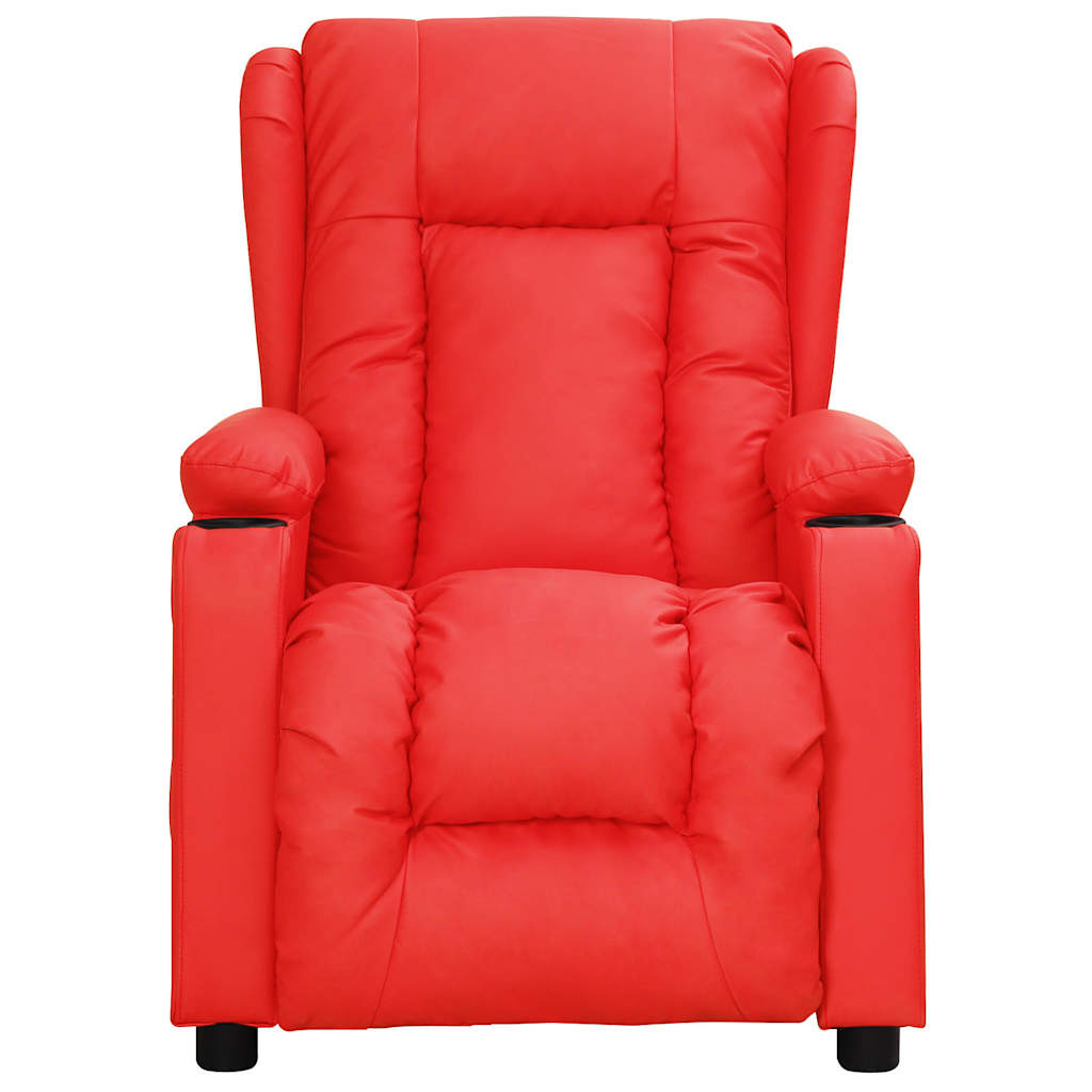 Poltrona Reclinabile Rossa in Similpelle