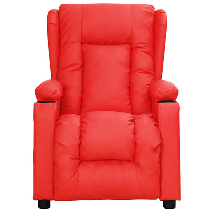 Poltrona Reclinabile Rossa in Similpelle