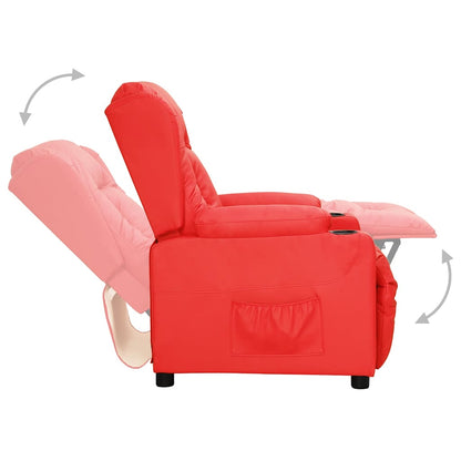 Poltrona Reclinabile Rossa in Similpelle