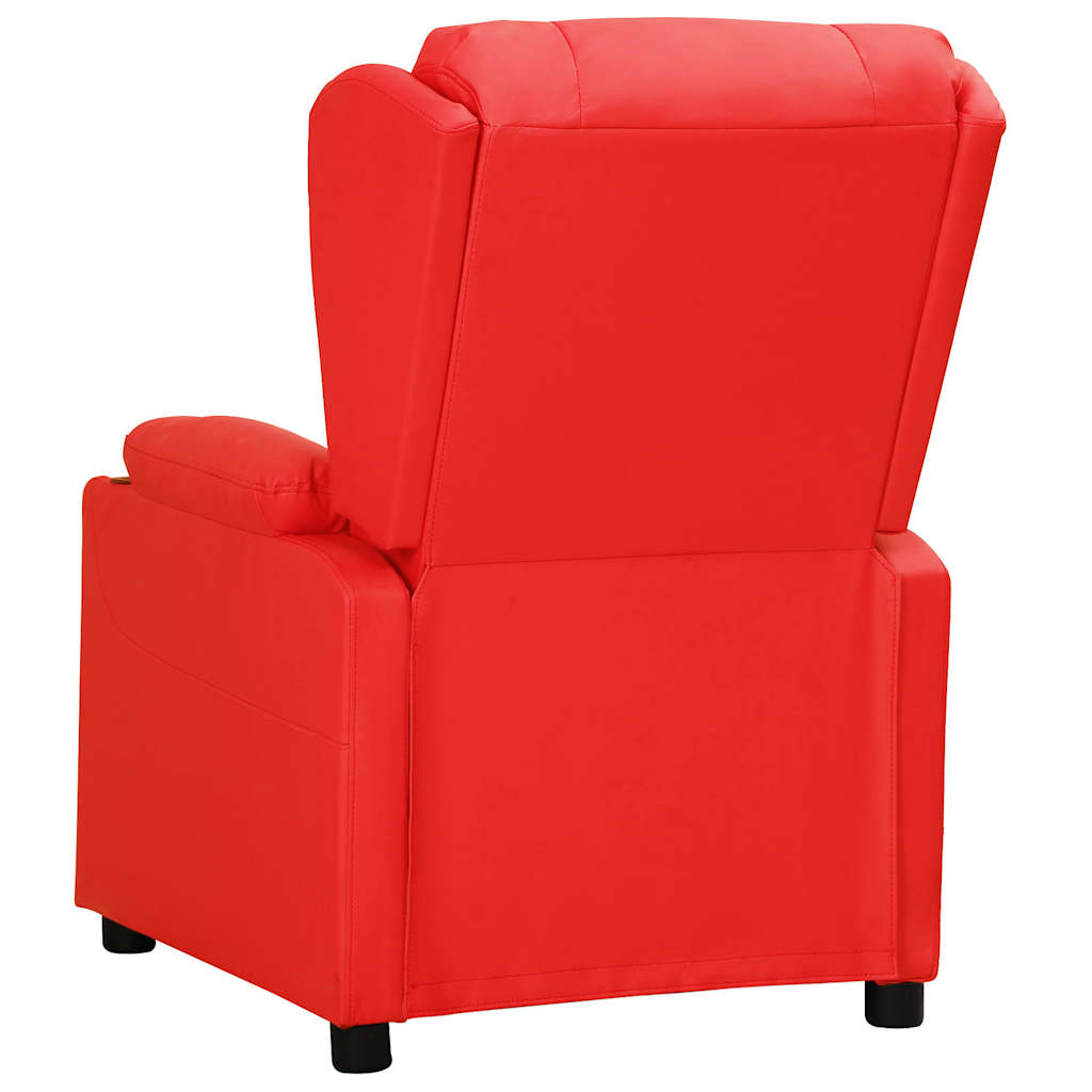 Poltrona Reclinabile Rossa in Similpelle