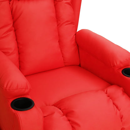 Poltrona Reclinabile Rossa in Similpelle | homemem39