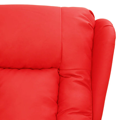 Poltrona Reclinabile Rossa in Similpelle