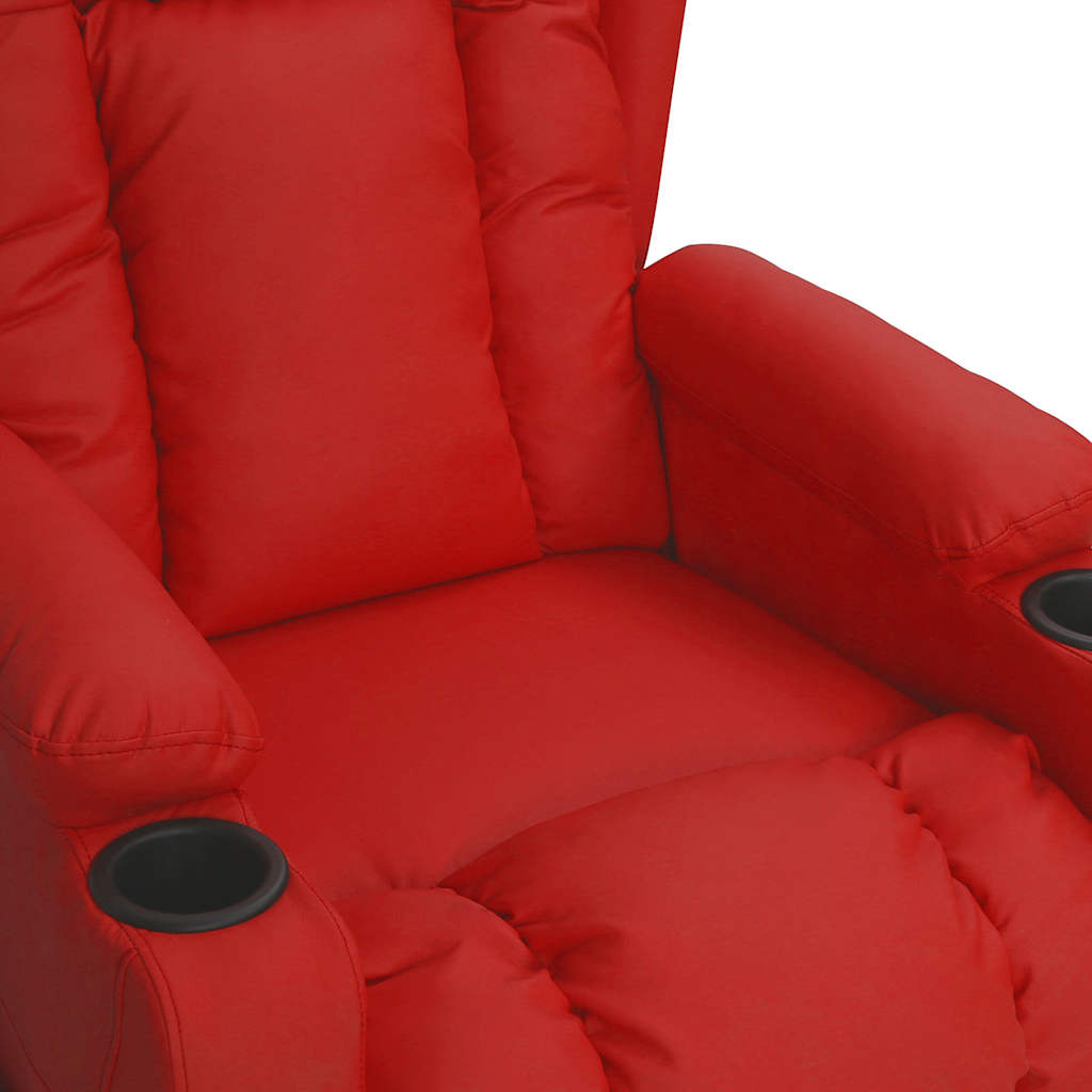 Poltrona Reclinabile Rosso Vino in Similpelle