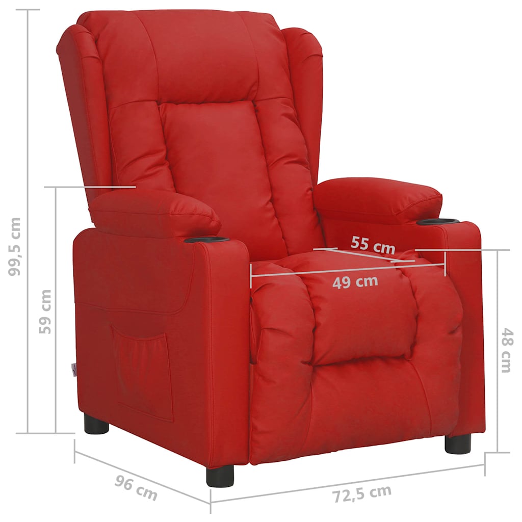 Poltrona Reclinabile Rosso Vino in Similpelle