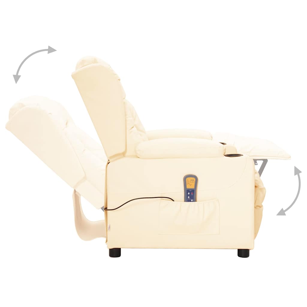 Poltrona Massaggiante Crema in Similpelle