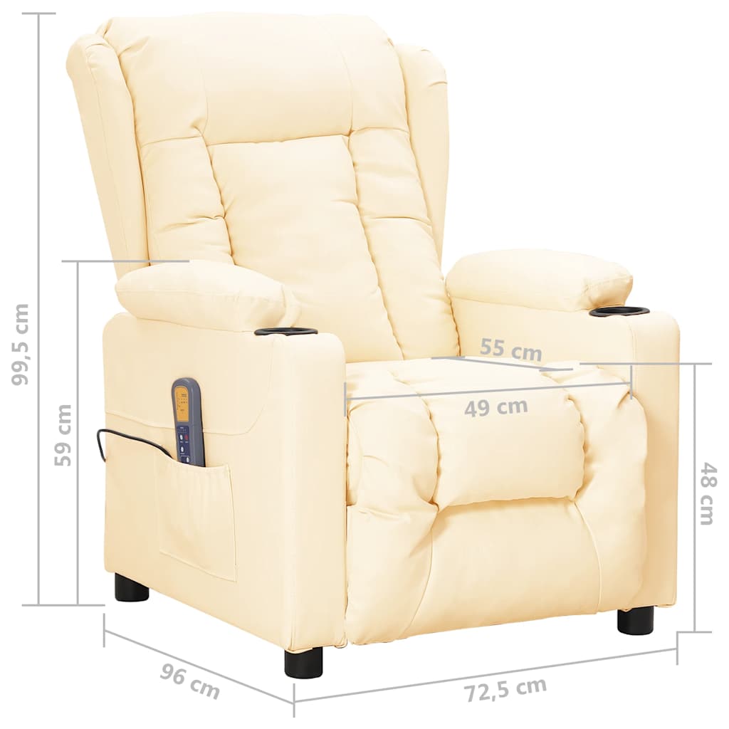 Poltrona Massaggiante Crema in Similpelle | homemem39