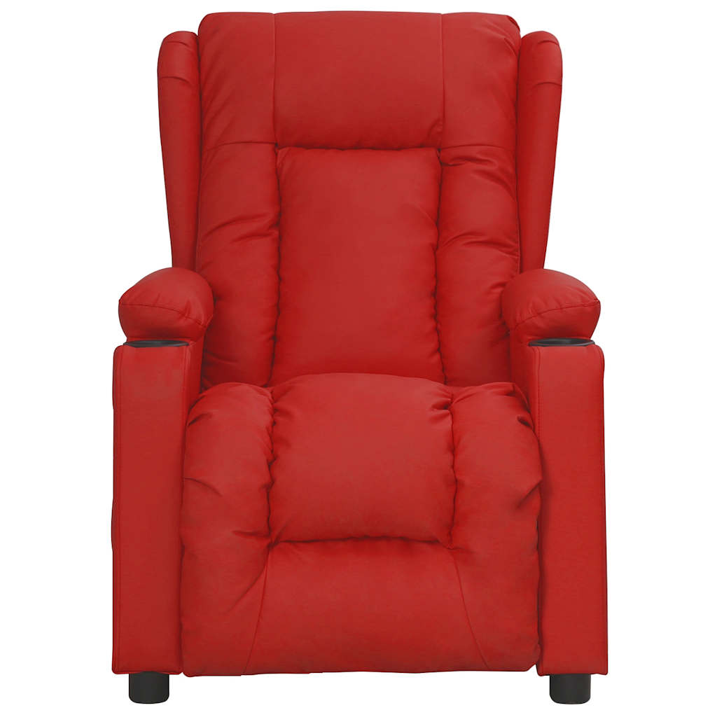 Poltrona Massaggiante Rosso Vino in Similpelle