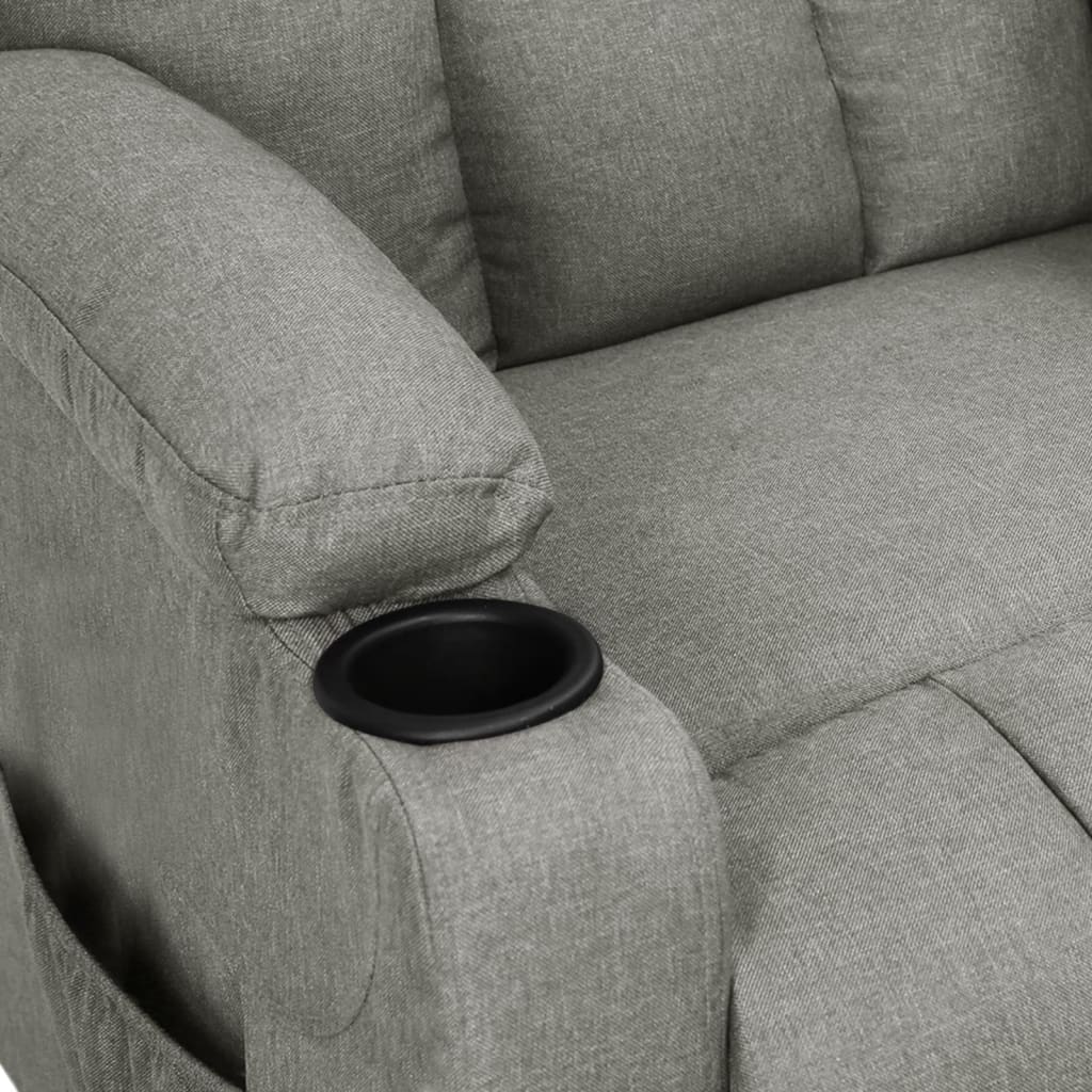 Poltrona Reclinabile in Tessuto Grigio Chiaro