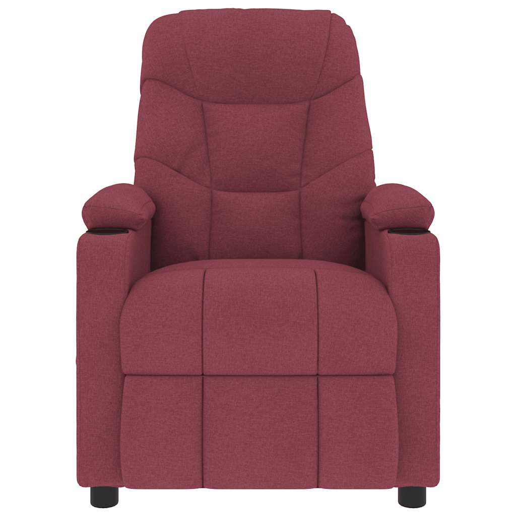 Poltrona Massaggiante Elettrica Rosso Vino in Tessuto | homemem39