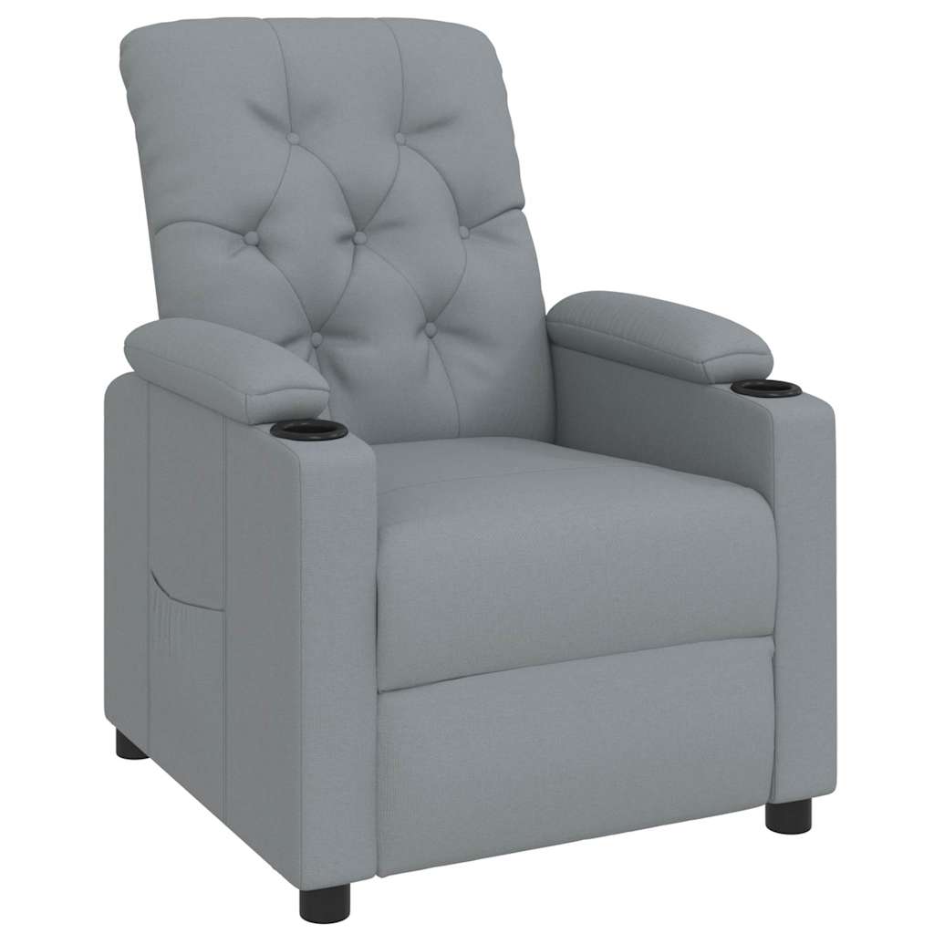Poltrona Reclinabile in Tessuto Grigio Chiaro