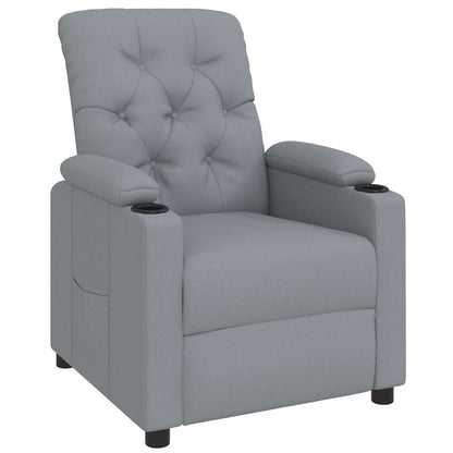 Poltrona Reclinabile in Tessuto Grigio Chiaro