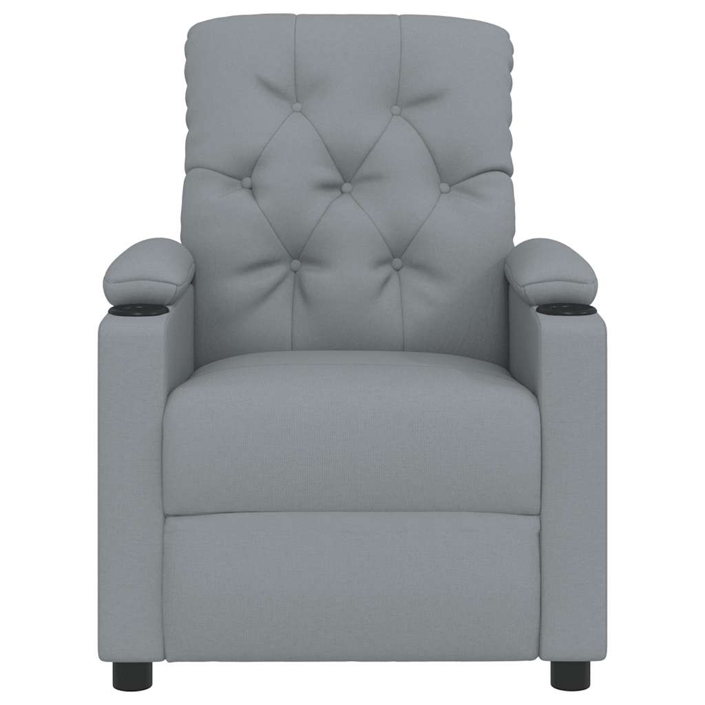 Poltrona Reclinabile in Tessuto Grigio Chiaro