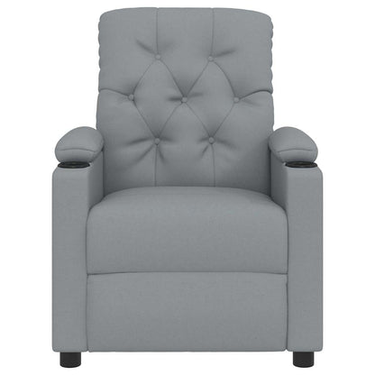 Poltrona Reclinabile in Tessuto Grigio Chiaro