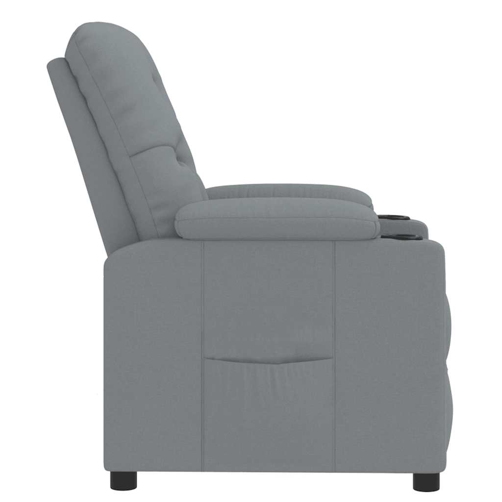 Poltrona Reclinabile in Tessuto Grigio Chiaro