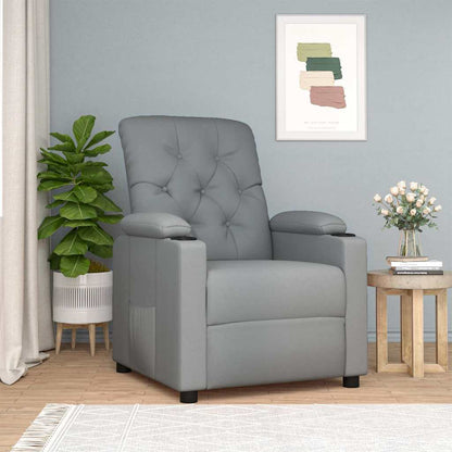 Poltrona Reclinabile in Tessuto Grigio Chiaro