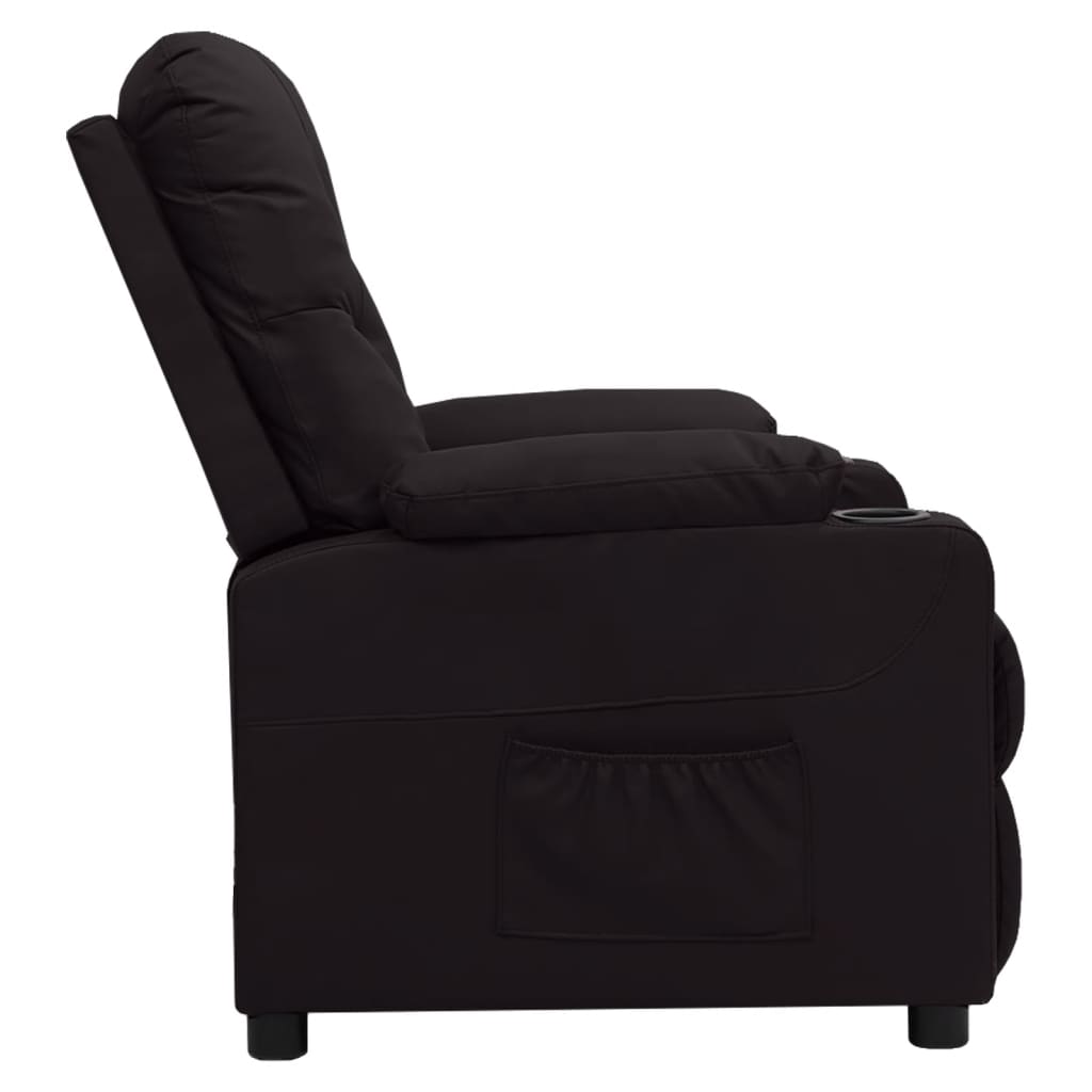 Poltrona Reclinabile Nera in Similpelle | homemem39