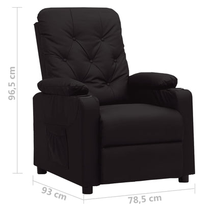 Poltrona Reclinabile Nera in Similpelle | homemem39