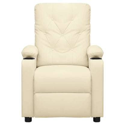 Poltrona Reclinabile Crema in Similpelle