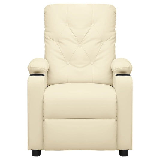 Poltrona Reclinabile Crema in Similpelle