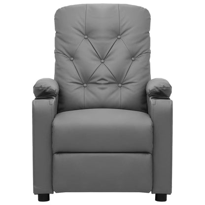 Poltrona Reclinabile Grigia in Similpelle - homemem39
