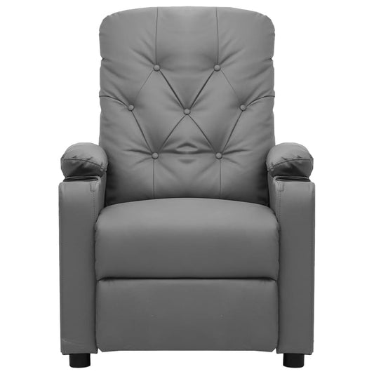 Poltrona Reclinabile Grigia in Similpelle - homemem39