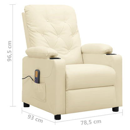Poltrona Massaggiante Crema in Similpelle | homemem39