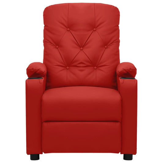 Poltrona Massaggiante Rosso Vino in Similpelle
